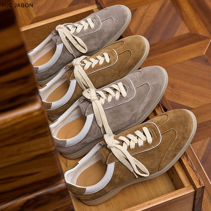 Men Shoes Trainers - Коричневые мужские кроссовки Agan из натуральной