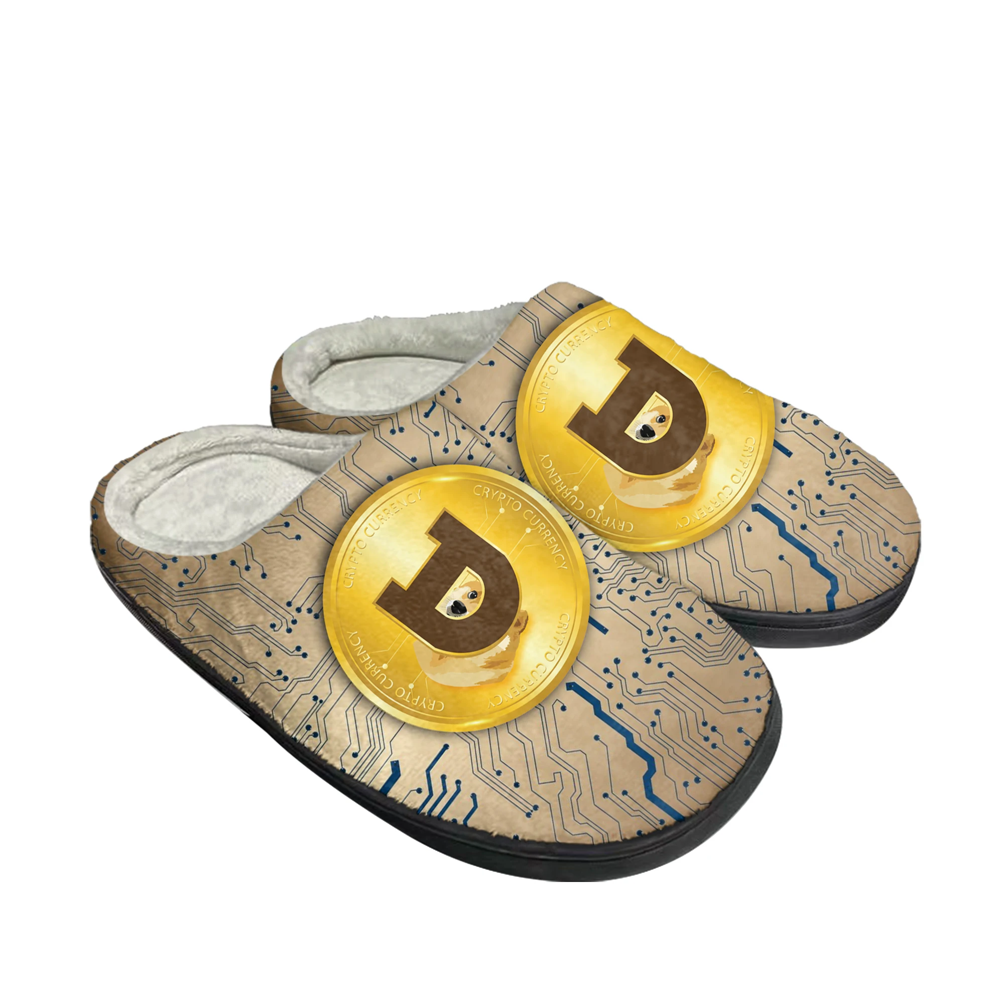 Men Shoes Winter - Dogecoin криптовалюта Dogecoin домашние хлопковые тапочки