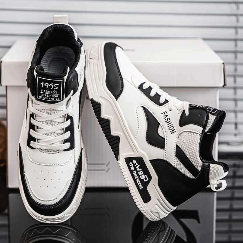 Men Shoes Name - Кожаные спортивные туфли с круглым носком,