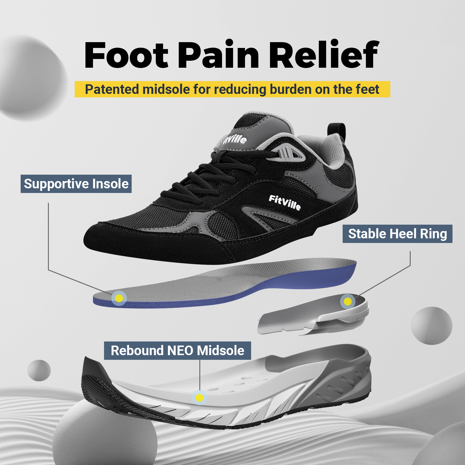 Кроссовки Fitville для ходьбы, – обзор и цена Men'S Shoes For Plantar Fasciitis